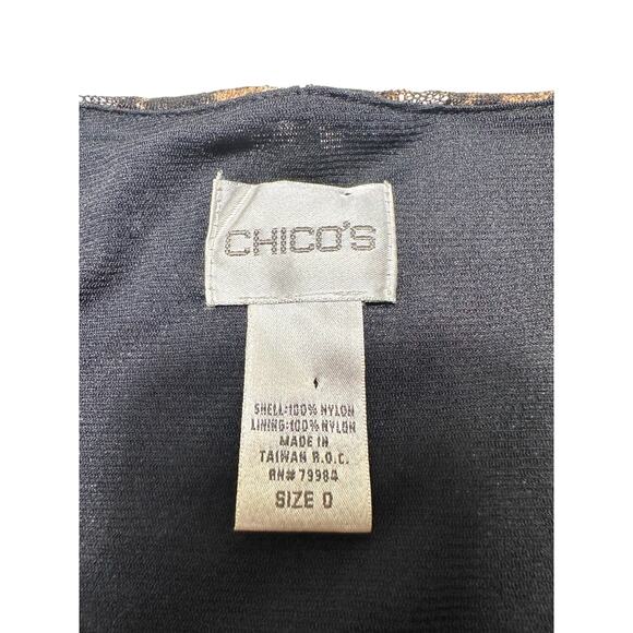 Chicos Leopard & Baroque Print V Neck 3/4 Sleeve Top size medium - Picture 6 of 7